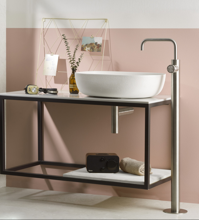 Colonna da terra per lavabo, acciaio inossidabile inox