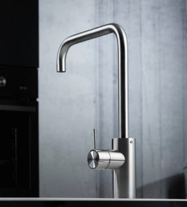 Miscelatore lavello Synth Kitchen in finitura inox spazzolato