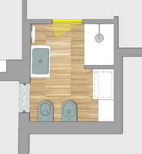 Planimetria ristrutturazione bagno di servizio