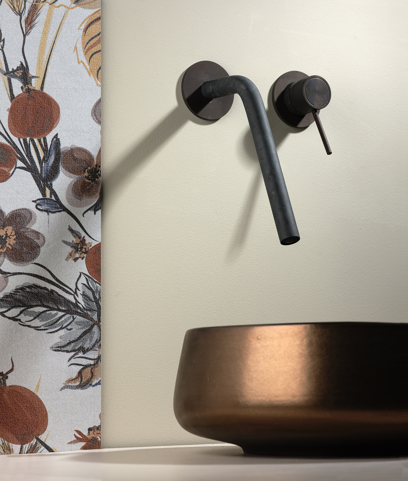 Baked Inox stainless steel tap by Mina, Corsivo collection